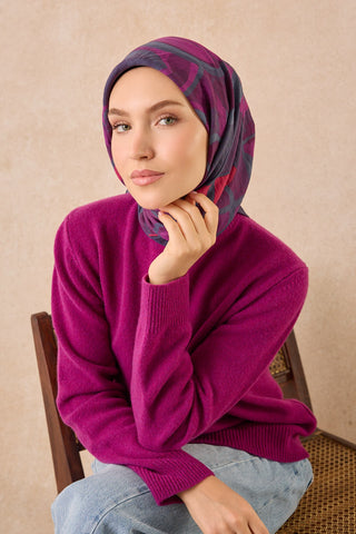 Velora Eşarp Abstract Morcivert - Velora Eşarp - | Silk Home
