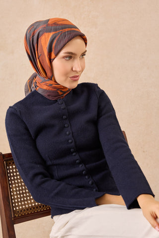 Velora Eşarp Abstract Turuncu - Velora Eşarp - | Silk Home