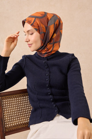 Velora Eşarp Abstract Turuncu - Velora Eşarp - | Silk Home