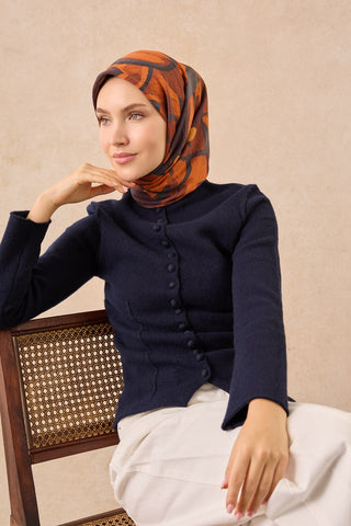 Velora Eşarp Abstract Turuncu - Velora Eşarp - | Silk Home