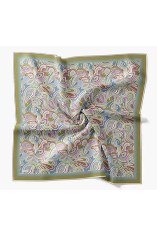 Velora Eşarp Aura Floral Çelik Mavi - Velora Eşarp - | Silk Home