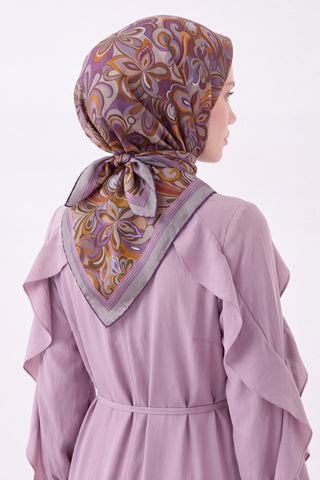 Velora Eşarp Aura Floral Füme - Velora Eşarp - | Silk Home