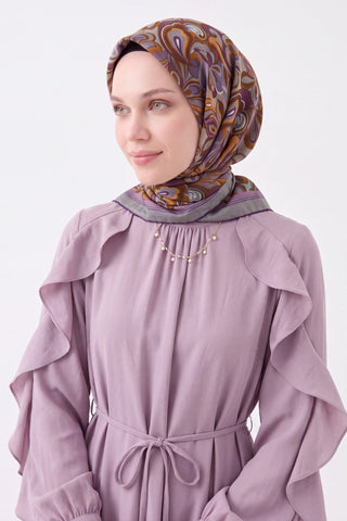 Velora Eşarp Aura Floral Füme - Velora Eşarp - | Silk Home