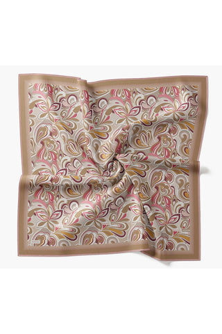 Velora Eşarp Aura Floral Koyu Vizon - Velora Eşarp - | Silk Home