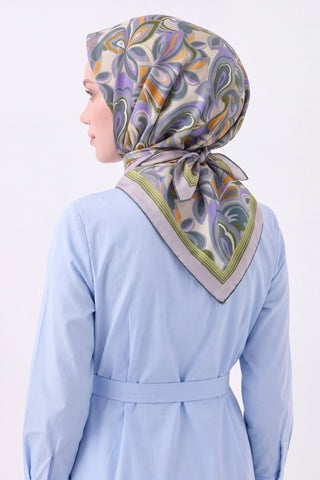 Velora Eşarp Aura Floral Mor - Velora Eşarp - | Silk Home