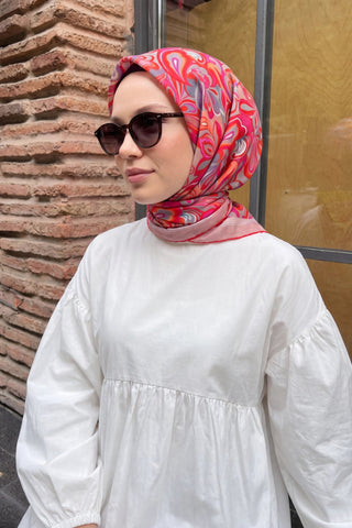 Velora Eşarp Aura Floral Narçiçeği - Velora Eşarp - | Silk Home