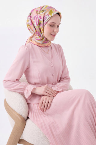 Velora Eşarp Aura Floral Pembe - Velora Eşarp - | Silk Home