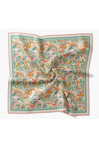 Velora Eşarp Aura Floral Petrol Mavisi - Velora Eşarp - | Silk Home