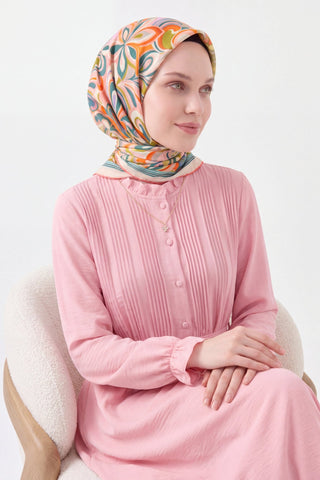 Velora Eşarp Aura Floral Petrol Mavisi - Velora Eşarp - | Silk Home