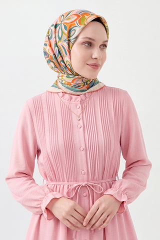 Velora Eşarp Aura Floral Petrol Mavisi - Velora Eşarp - | Silk Home