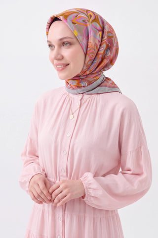 Velora Eşarp Aura Floral Taba - Velora Eşarp - | Silk Home