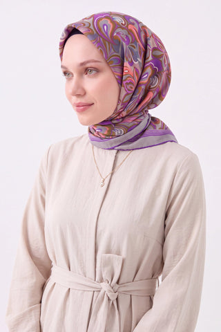 Velora Eşarp Aura Floral Tozpembe - Velora Eşarp - | Silk Home
