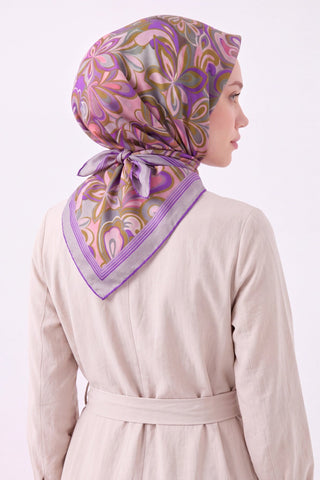 Velora Eşarp Aura Floral Tozpembe - Velora Eşarp - | Silk Home