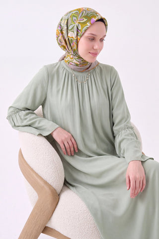 Velora Eşarp Aura Floral Yeşil - Velora Eşarp - | Silk Home