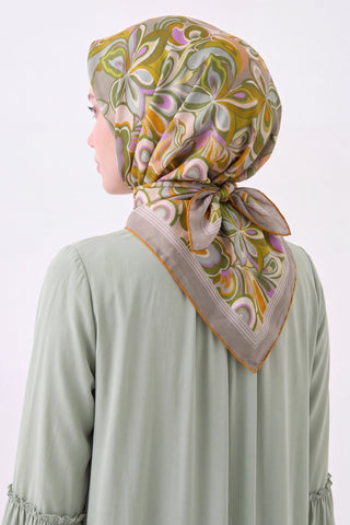 Velora Eşarp Aura Floral Yeşil - Velora Eşarp - | Silk Home
