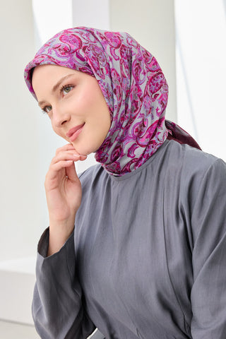 Velora Eşarp Ethnic Fuşya - Velora Eşarp - | Silk Home