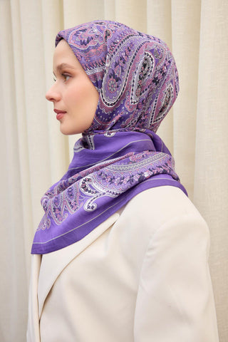 Velora Eşarp Ethnic Mor 90x90