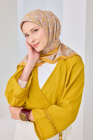 Velora Eşarp Ethnic Sarı