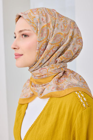 Velora Eşarp Ethnic Sarı