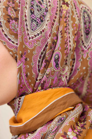 Velora Eşarp Ethnic Turuncu 90x90