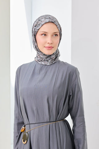 Velora Eşarp Ethnic Yeşil Gri