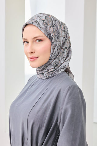 Velora Eşarp Ethnic Yeşil Gri