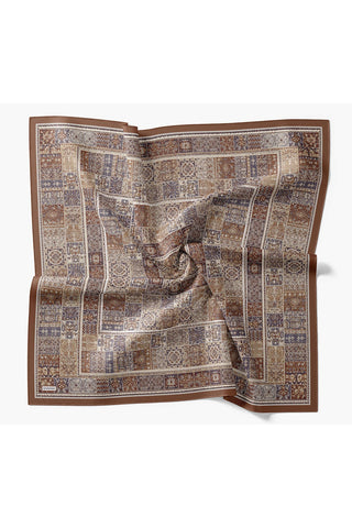 Velora Eşarp Etnik Desen Kahverengi 90x90