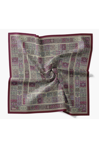 Velora Eşarp Etnik Desen Koyu Mor 90x90