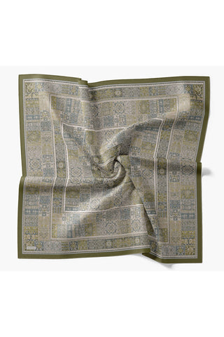 Velora Eşarp Etnik Desen Koyu Yeşil 90x90