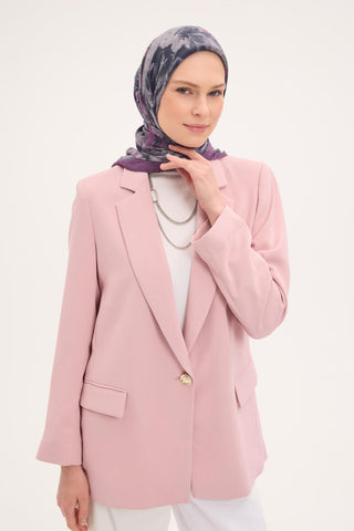 Velora Eşarp Fırça Çiçek Desen Gri Mor 90X90