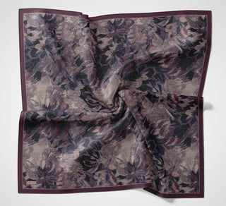 Velora Eşarp Fırça Çiçek Desen Mürdüm 90X90