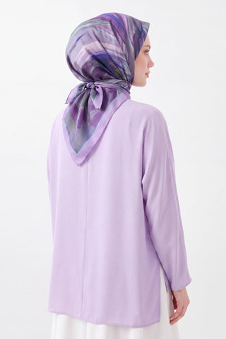 Velora Eşarp Fırça Desen Eflatun - Velora Eşarp - | Silk Home
