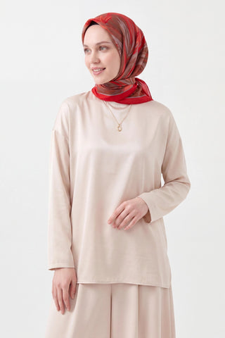 Velora Eşarp Fırça Desen Kırmızı - Velora Eşarp - | Silk Home