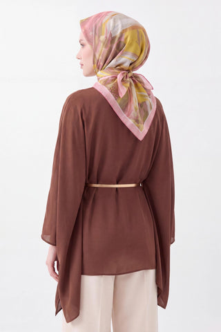 Velora Eşarp Fırça Desen Pembe - Velora Eşarp - | Silk Home