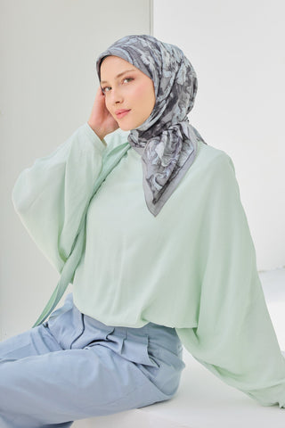 Velora Eşarp Fleur Koyu Gri