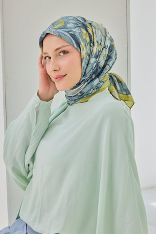 Velora Eşarp Fleur Yağ Yeşili