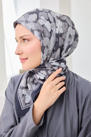 Velora Eşarp Floral Antrasit - Velora Eşarp - | Silk Home