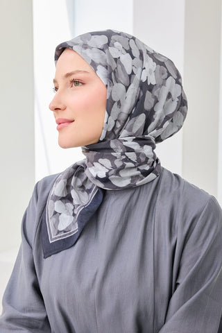 Velora Eşarp Floral Antrasit - Velora Eşarp - | Silk Home