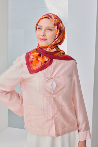 Velora Eşarp Floral Bordo - Velora Eşarp - | Silk Home