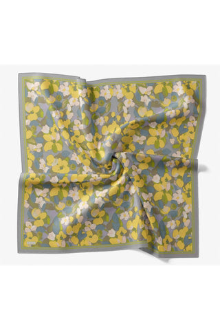 Velora Eşarp Floral Mavi Gri - Velora Eşarp - | Silk Home