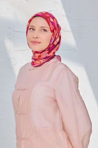 Velora Eşarp Floral Mürdüm - Velora Eşarp - | Silk Home