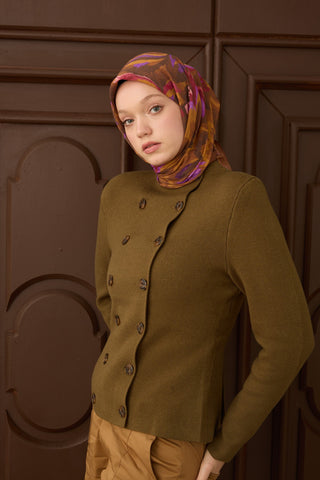 Velora Eşarp Floral Rhapsody Çikolata Kahve - Velora Eşarp - | Silk Home