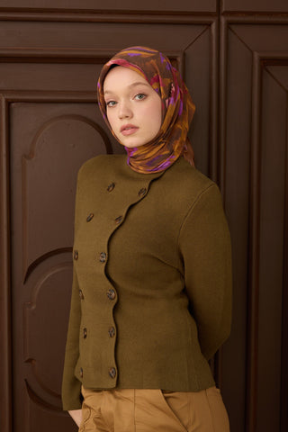 Velora Eşarp Floral Rhapsody Çikolata Kahve - Velora Eşarp - | Silk Home