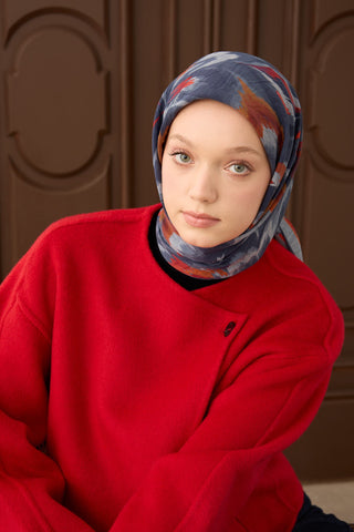 Velora Eşarp Floral Rhapsody İndigo - Velora Eşarp - | Silk Home