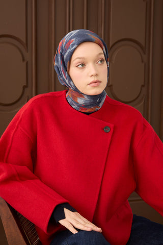 Velora Eşarp Floral Rhapsody İndigo - Velora Eşarp - | Silk Home
