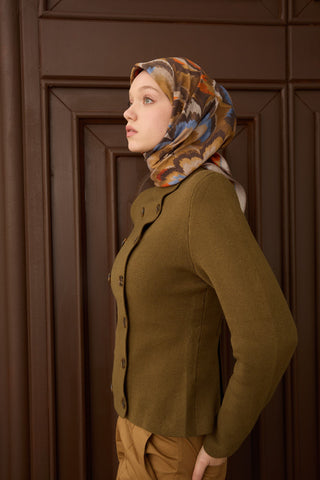 Velora Eşarp Floral Rhapsody Kahverengi - Velora Eşarp - | Silk Home