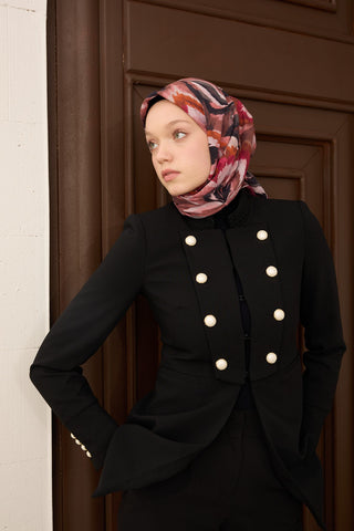 Velora Eşarp Floral Rhapsody Koyu Pembe - Velora Eşarp - | Silk Home