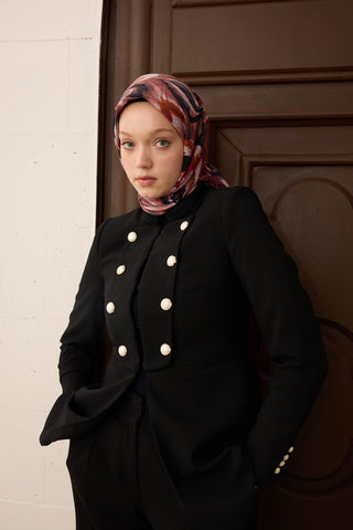 Velora Eşarp Floral Rhapsody Koyu Pembe - Velora Eşarp - | Silk Home