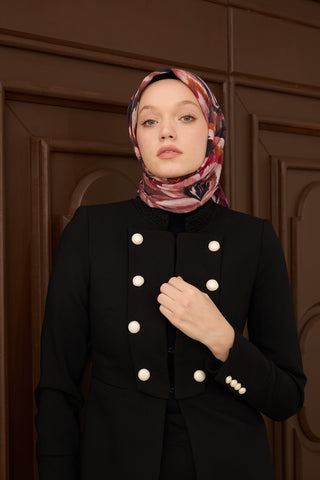 Velora Eşarp Floral Rhapsody Koyu Pembe - Velora Eşarp - | Silk Home