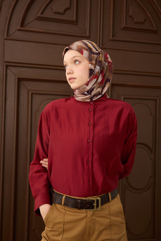 Velora Eşarp Floral Rhapsody Vizon - Velora Eşarp - | Silk Home